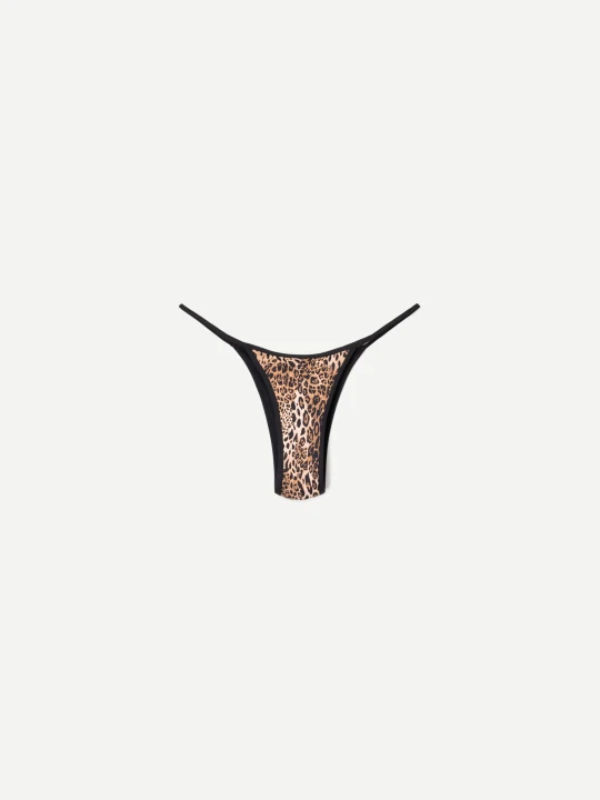 Zdjęcie produktu Bershka Dwustronny Dół Od Bikini W Zwierzęcy Nadruk Kobieta Czarny