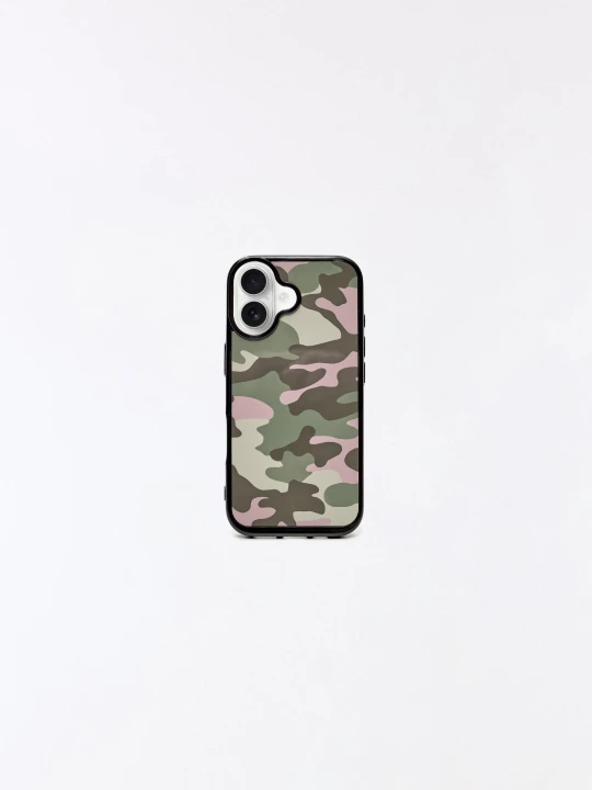 Zdjęcie produktu Bershka Etui Na Telefon Iphone Z Nadrukiem Kobieta Khaki