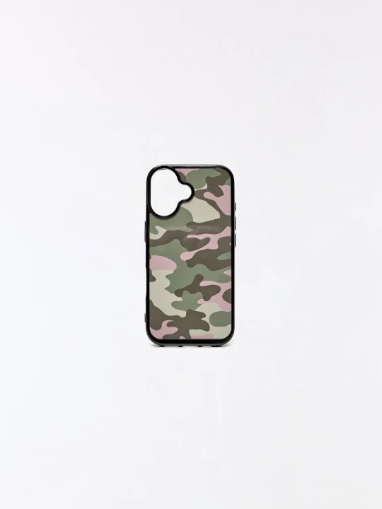 Zdjęcie produktu Bershka Etui Na Telefon Z Nadrukiem Kobieta Iphone 16 Khaki