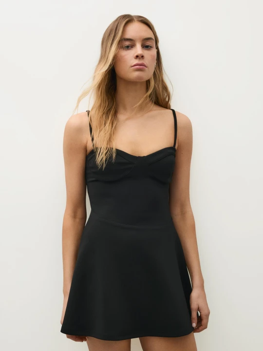 Zdjęcie produktu Bershka Gorsetowa Sukienka Mini Na Ramiączkach Kobieta Czarny