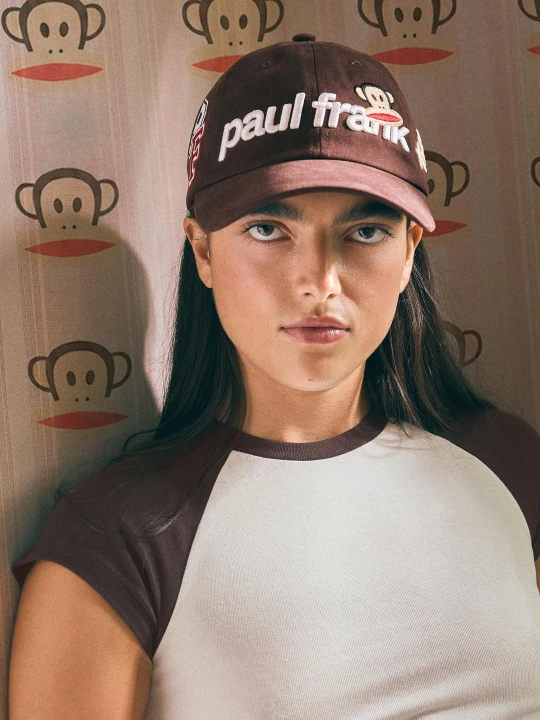 Zdjęcie produktu Bershka Haftowana Czapka Paul Frank Kobieta Brązowy