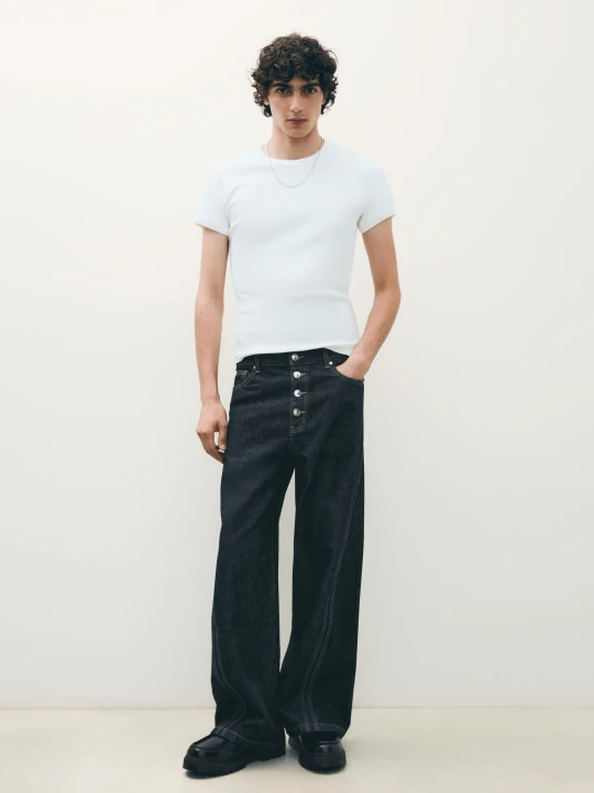 Zdjęcie produktu Bershka Jeansy Bootcut Mężczyzna Granatowy