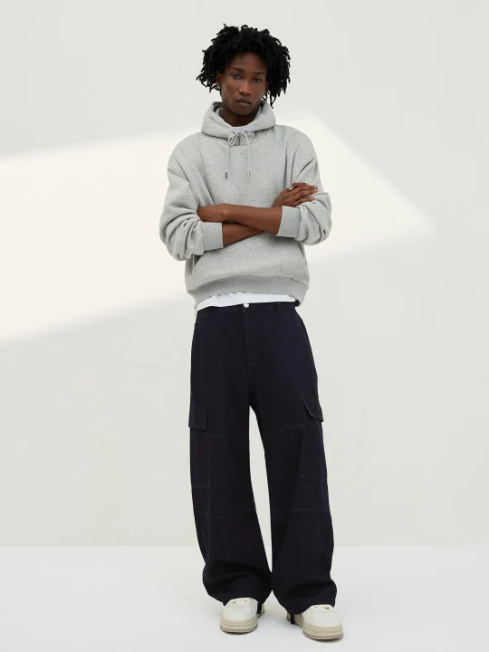 Zdjęcie produktu Bershka Jeansy Cargo Parachute Mężczyzna Granatowy