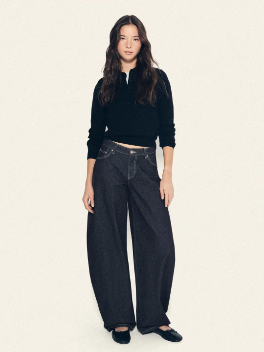 Zdjęcie produktu Bershka Jeansy O Kroju Barrel Z Wysokim Stanem Kobieta Granatowy