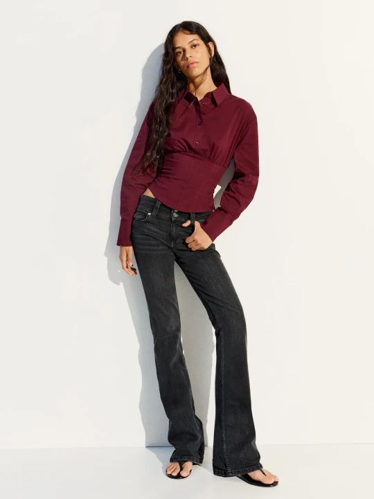 Zdjęcie produktu Bershka Jeansy O Kroju Bootcut Z Niskim Stanem Kobieta Czarny