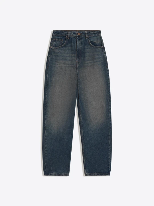 Zdjęcie produktu Bershka Jeansy O Kroju Loose Z Wysokim Stanem Kobieta Niebieski