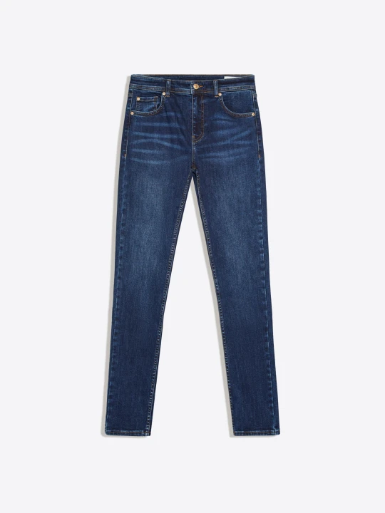 Zdjęcie produktu Bershka Jeansy O Kroju Skinny Z Wysokim Stanem Kobieta Niebieski