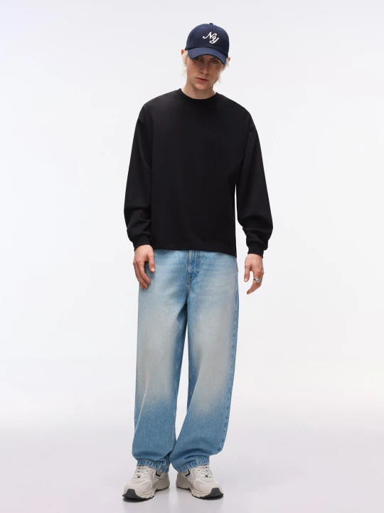 Zdjęcie produktu Bershka Jeansy Skater Mężczyzna Wyblakły Niebieski