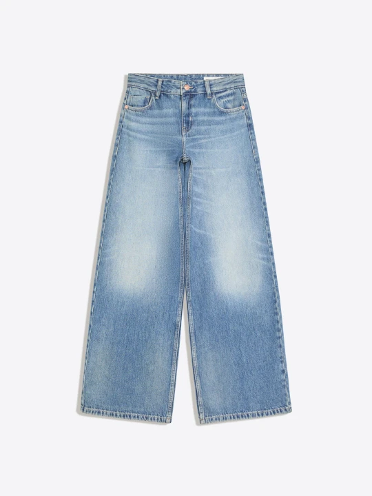 Zdjęcie produktu Bershka Jeansy Wide Leg Z Niskim Stanem Kobieta Wyblakły Niebieski