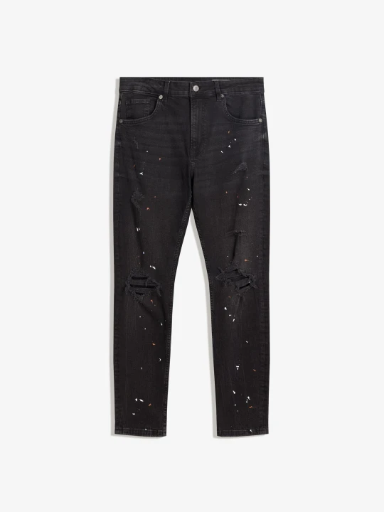 Zdjęcie produktu Bershka Jeansy Z Dziurami Mężczyzna Czarny