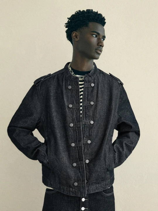 Zdjęcie produktu Bershka Koszula Jeansowa Zapinana Na Guziki Mężczyzna Granatowy