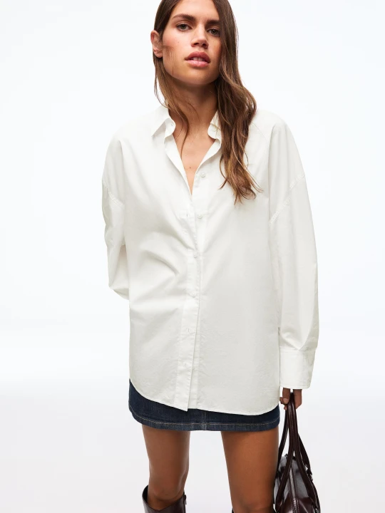 Zdjęcie produktu Bershka Koszula Oversize Kobieta Biały