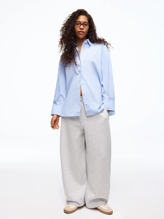 Zdjęcie produktu Bershka Koszula Oversize Z Popeliny Kobieta Granatowy