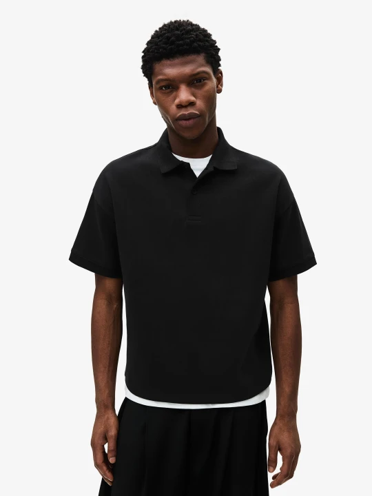 Zdjęcie produktu Bershka Koszulka Polo Z Krótkim Rękawem Mężczyzna Czarny