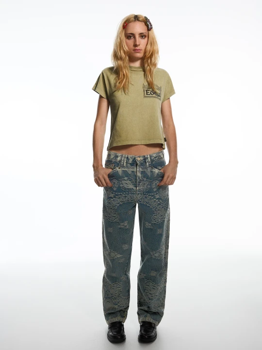 Zdjęcie produktu Bershka Koszulka Regular Fit Aries X Bershka Kobieta Khaki