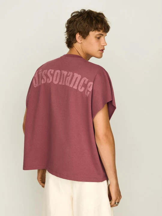 Zdjęcie produktu Bershka Koszulka Worker Oversize Z Nadrukiem Mężczyzna Rubinowy