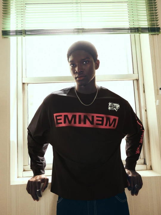 Zdjęcie produktu Bershka Koszulka Z Długim Rękawem Eminem Mężczyzna Czarny