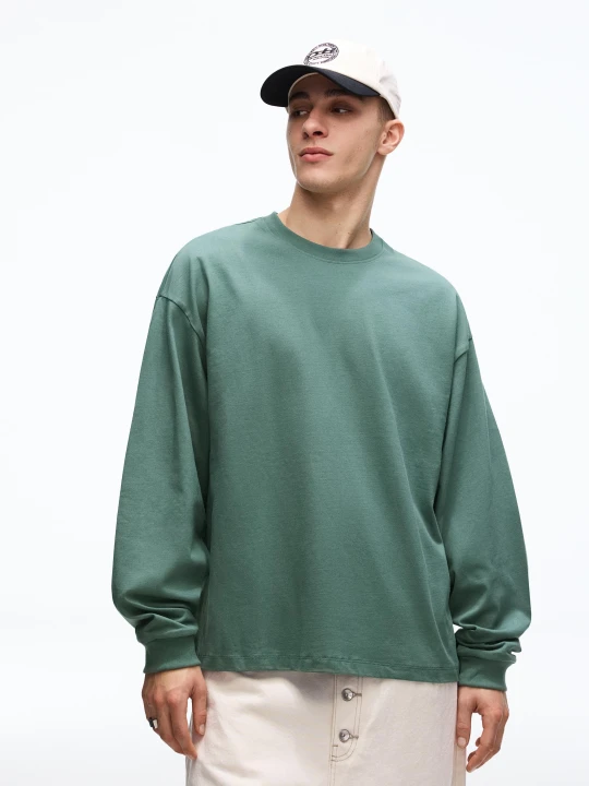 Zdjęcie produktu Bershka Koszulka Z Długim Rękawem Mężczyzna Zielony