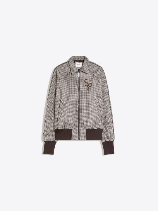 Zdjęcie produktu Bershka Kurtka Bomber Z Flauszu W Pepitkę Mężczyzna Szary