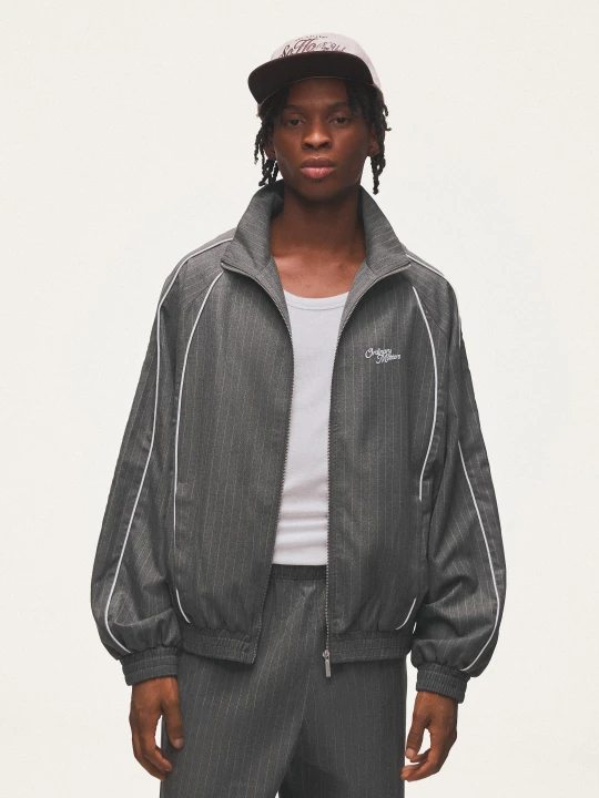 Zdjęcie produktu Bershka Kurtka Oversize W Prążki Mężczyzna Mieszanka Szarości