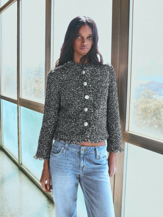 Zdjęcie produktu Bershka Kurtka Z Fakturowanej Tkaniny Kobieta Czarny