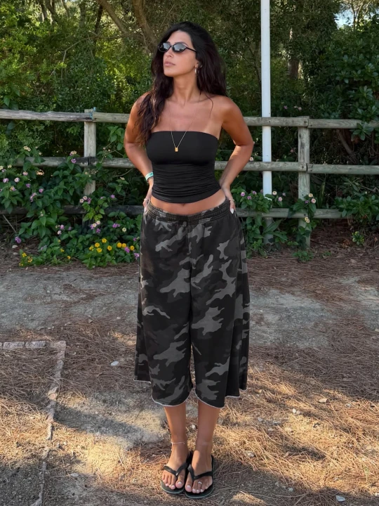 Zdjęcie produktu Bershka Marszczony Top Bandeau Kobieta Czarny