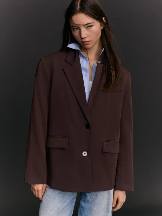 Zdjęcie produktu Bershka Marynarka Basic Kobieta Brązowy