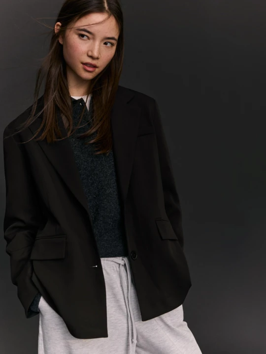Zdjęcie produktu Bershka Marynarka Basic Kobieta Czarny