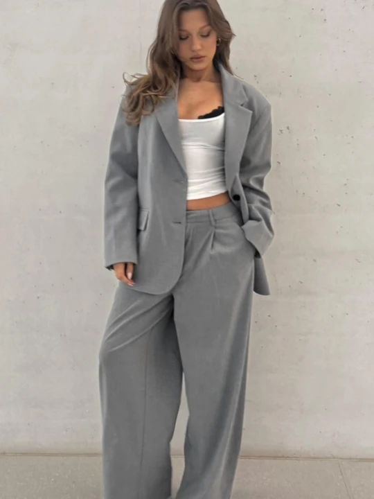Zdjęcie produktu Bershka Marynarka Oversize Kobieta Szary