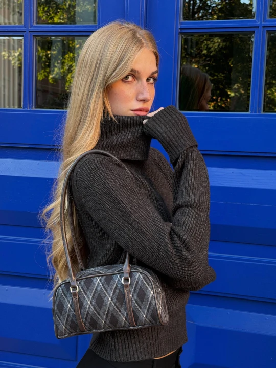Zdjęcie produktu Bershka Mini Torebka Typu Bowling Kobieta Brązowy