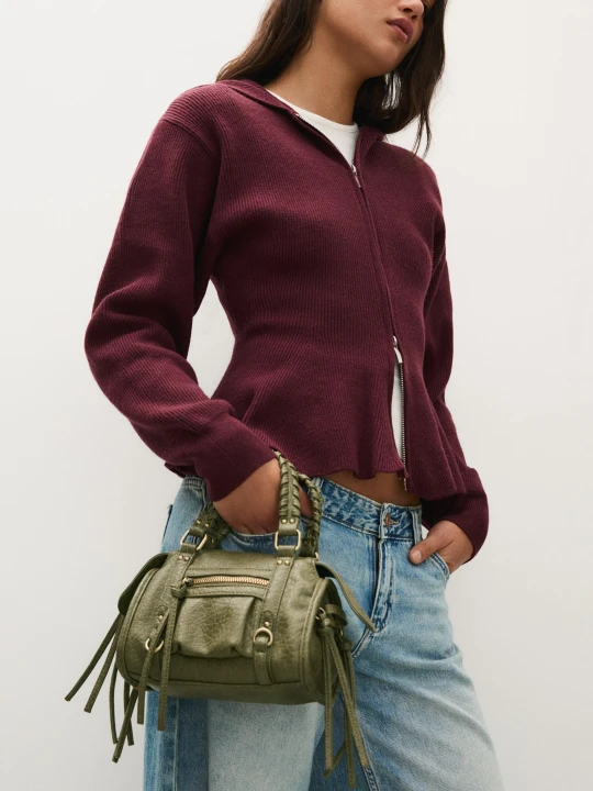 Zdjęcie produktu Bershka Mini Torebka Bowling Kobieta Khaki