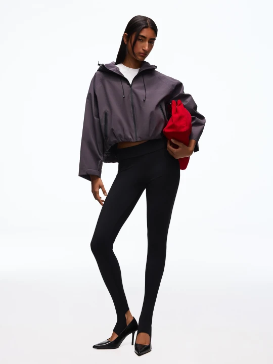 Zdjęcie produktu Bershka Nylonowa Kurtka Z Kapturem Waterproof & Windproof Kobieta Grafitowy