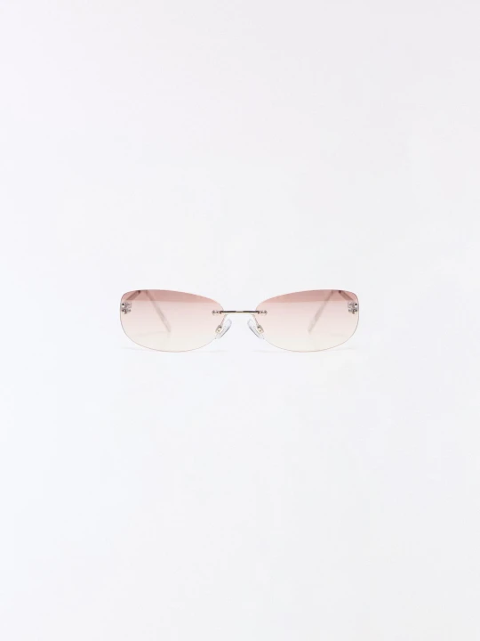 Zdjęcie produktu Bershka Okulary Przeciwsłoneczne Bez Oprawki Kobieta Różowy