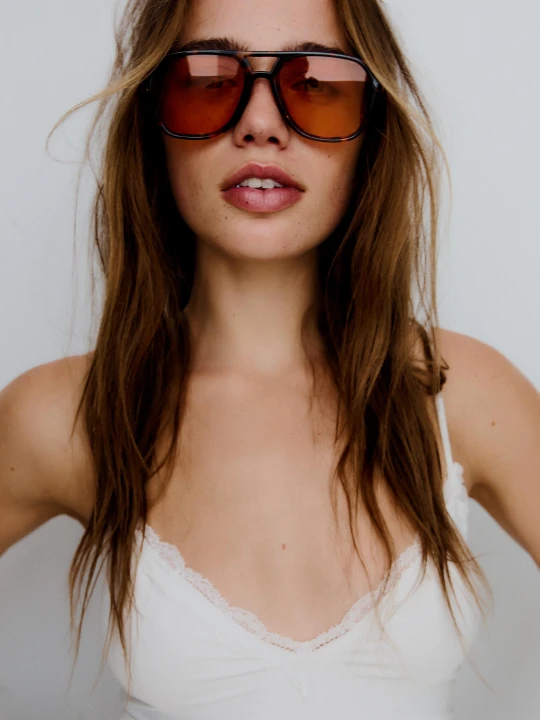 Zdjęcie produktu Bershka Okulary Przeciwsłoneczne Retro Kobieta Czarny