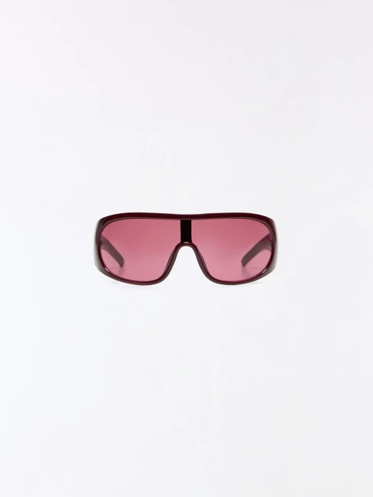Zdjęcie produktu Bershka Okulary Przeciwsłoneczne W Plastikowych Oprawkach Kobieta Bordowy