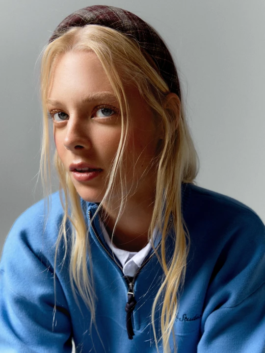 Zdjęcie produktu Bershka Opaska Do Włosów W Kratę Kobieta Rubinowy