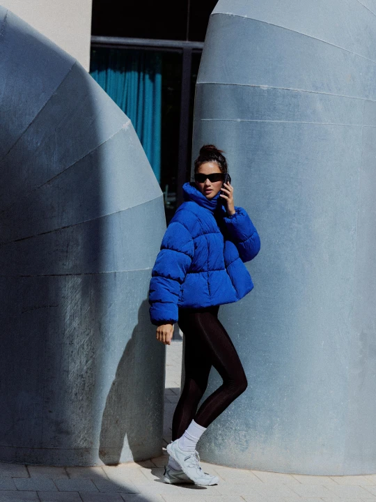 Zdjęcie produktu Bershka Pikowana Kurtka Thermal Resistance & Water Repellent Kobieta Niebieski