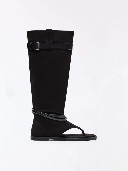 Zdjęcie produktu Bershka Płaskie Sandały Trouser Ze Sprzączką Kobieta Czarny