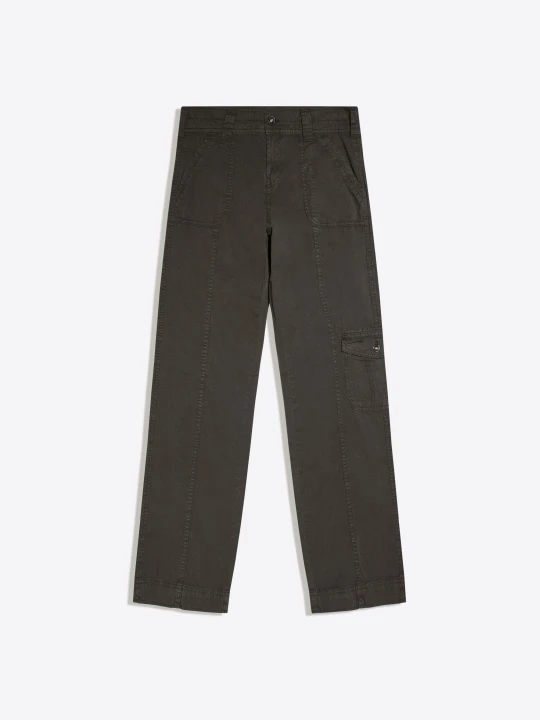 Zdjęcie produktu Bershka Proste Spodnie Cargo Kobieta Khaki