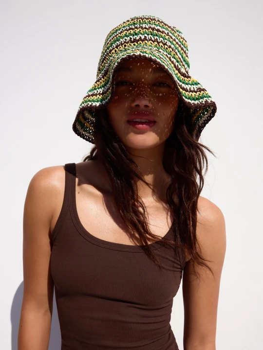 Zdjęcie produktu Bershka Rustykalny Kapelusz Typu Bucket Kobieta Żółty