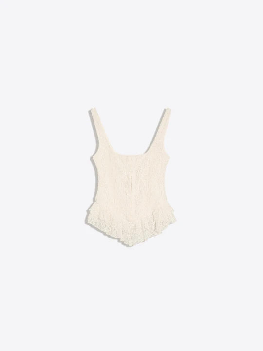 Zdjęcie produktu Bershka Rustykalny Top Gorsetowy Na Ramiączkach Kobieta Biały Złamany