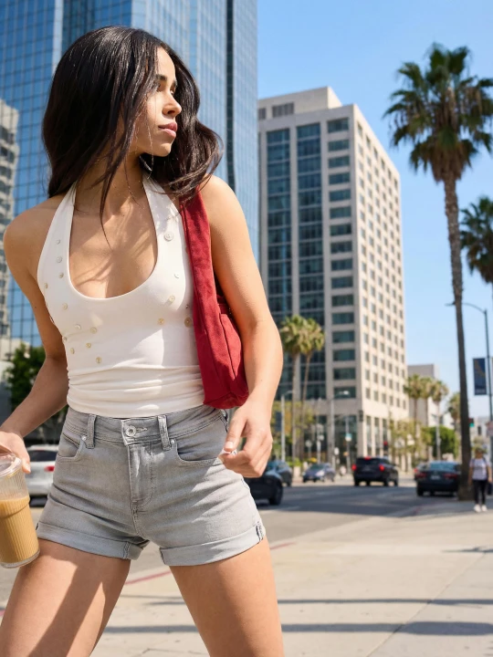 Zdjęcie produktu Bershka Shorty Jeansowe Z Podwiniętymi Nogawkami Kobieta Szary