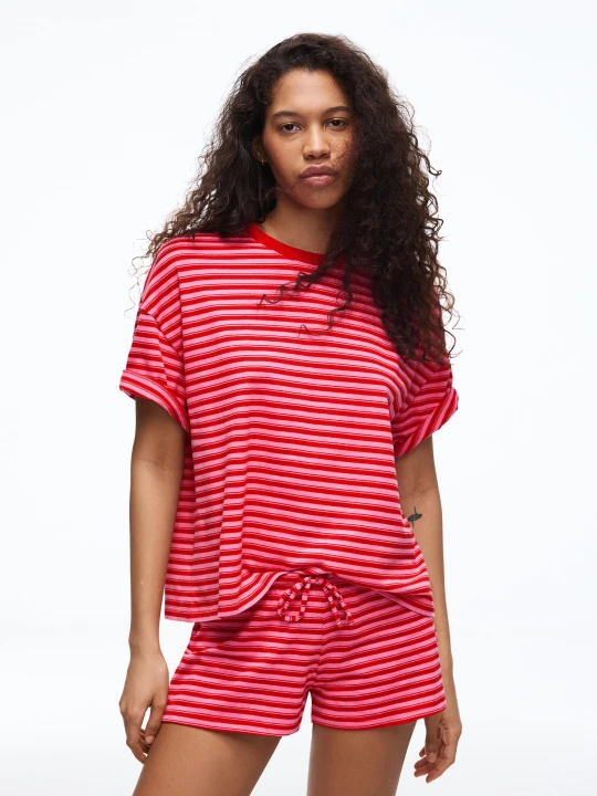 Zdjęcie produktu Bershka Shorty Z Dzianiny Dresowej Z Elastycznym Pasem Kobieta Różowy