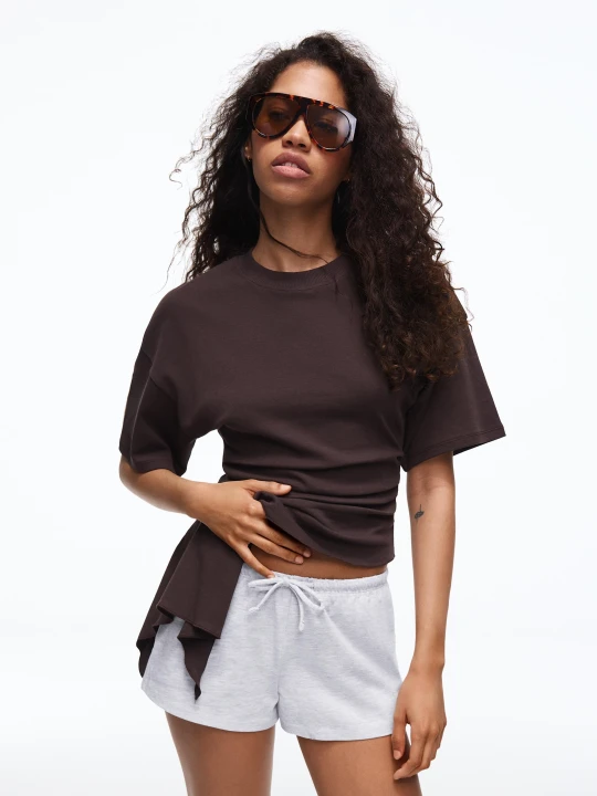 Zdjęcie produktu Bershka Shorty Z Dzianiny Dresowej Z Elastycznym Pasem Kobieta Szary