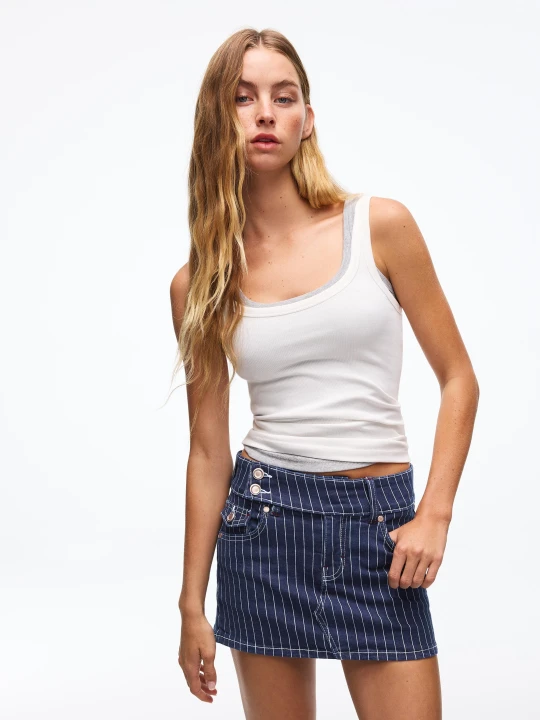 Zdjęcie produktu Bershka Spódnicospodenki Jeansowe Kobieta Niebieski