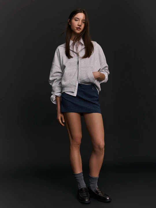 Zdjęcie produktu Bershka Spódnicospodenki Mini Z Klamrą Kobieta Granatowy