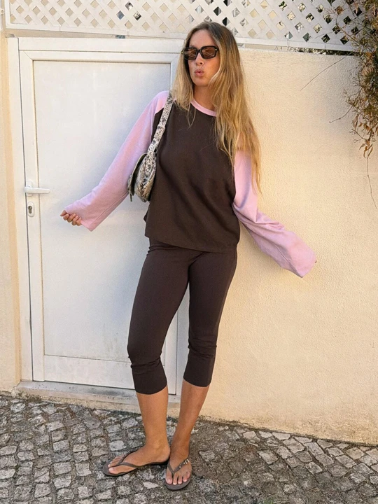 Zdjęcie produktu Bershka Spodnie Capri Kobieta Brązowy
