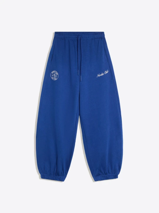 Zdjęcie produktu Bershka Spodnie Jogger Z Nadrukiem Kobieta Niebieski