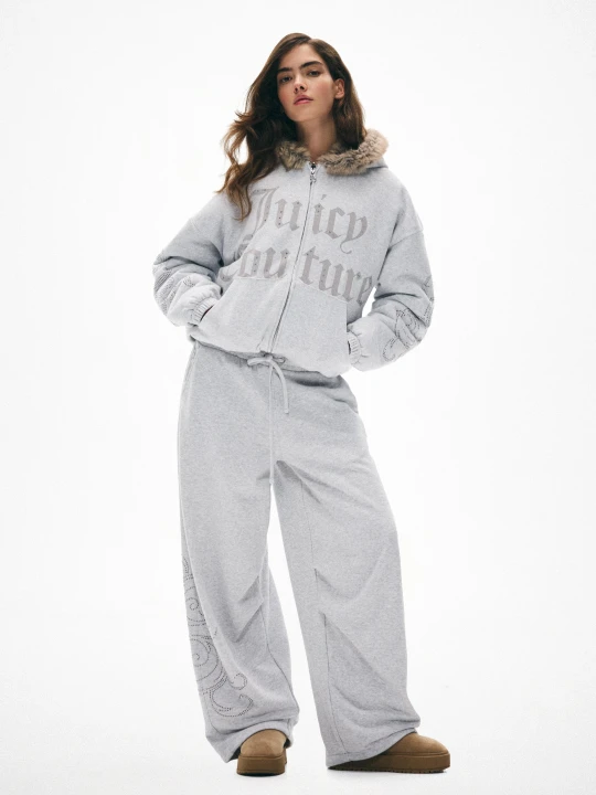 Zdjęcie produktu Bershka Spodnie Z Dzianiny Dresowej Juicy Couture X Bershka Kobieta Szary