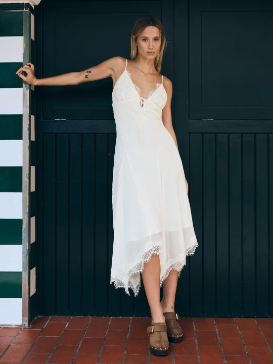 Zdjęcie produktu Bershka Sukienka Midi Boho Kobieta Kremowy